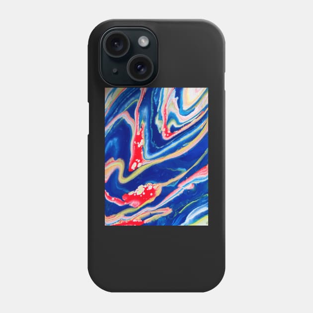 Arcade Carpet - Abstract Acrylic Pour Painting Phone Case by dnacademic