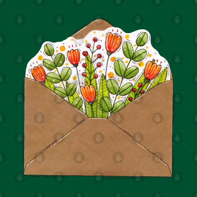 Floral envelope by Tania Tania