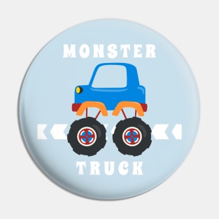 Vector illustration of monster truck with cartoon style. Pin