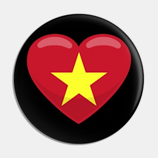 Vietnam Flag Heart Pin