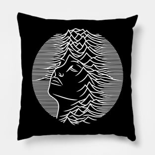 woman face with geometric waves Pillow