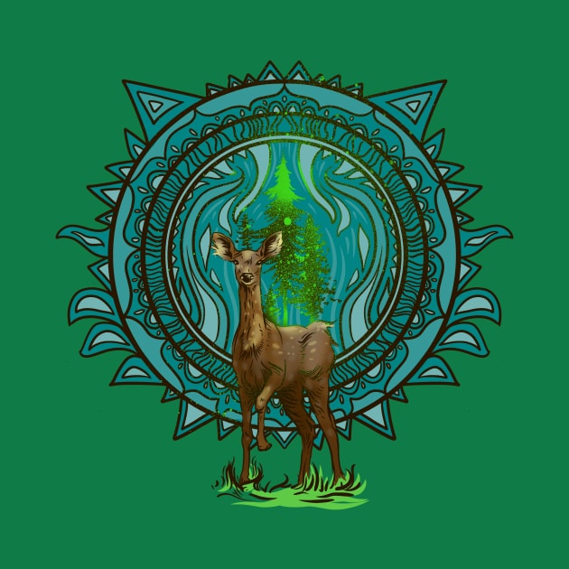 Deer Mandala by Manfish Inc.