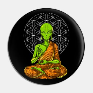 Space Alien Buddha Pin