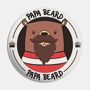 Papa Beard! Bear with Beard Funny Fathers Day Pin