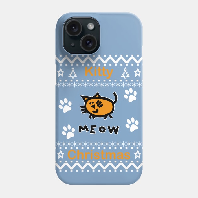 Kitty Meow Christmas Cat Phone Case by ellenhenryart