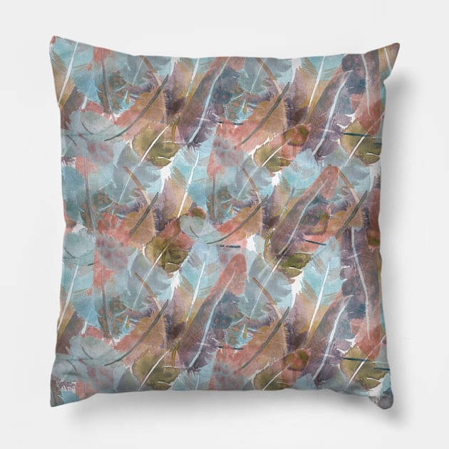 Feathers pattern Pillow by Valeria Soledad Illustration