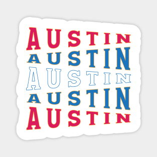 TEXT ART USA AUSTIN Magnet