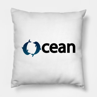 Ocean being in ocean typography design Pillow