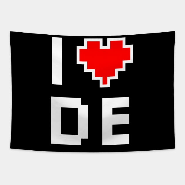 I Love DE - Pixel heart for Delaware gamer Tapestry by aaronsartroom