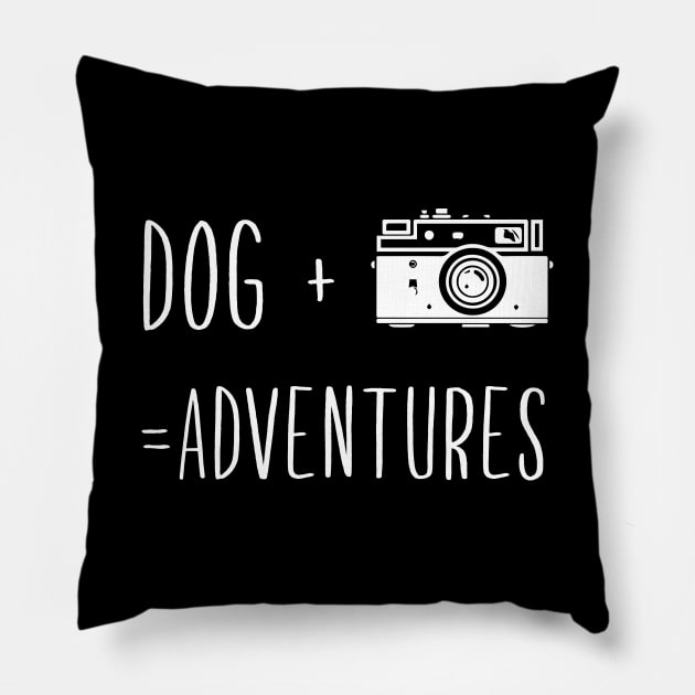 Dog + Camera = Adventures Pillow by sunima