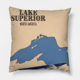 Lake Superior North America map Pillow