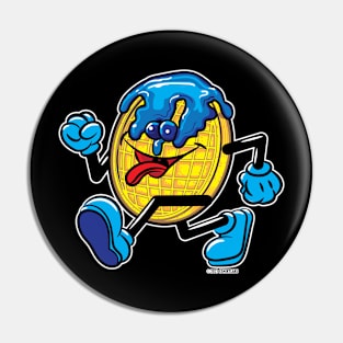 Blueberry Syrup and BlueberriesWaffle Mascot strutting Pin