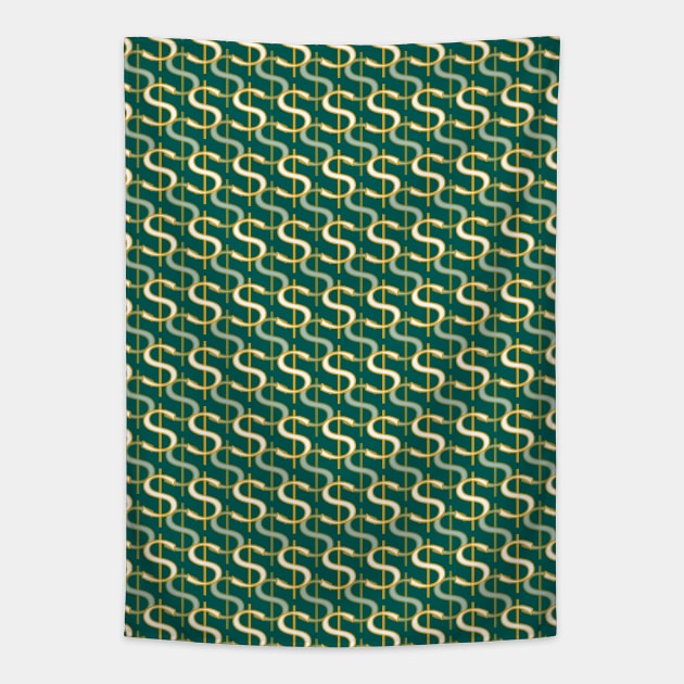 Green Money Pattern Tapestry by Astrablink7