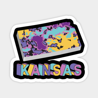 Kansas 3d State Map Art Magnet