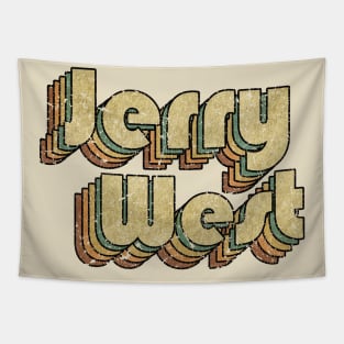 Jerry West // Vintage Rainbow Typography Style // 70s Tapestry