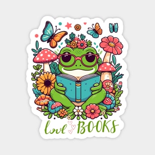 Frog Book - Cute Frog Love Reading Magnet