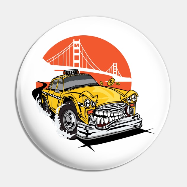 Mad Taxi Car Pin by D3monic