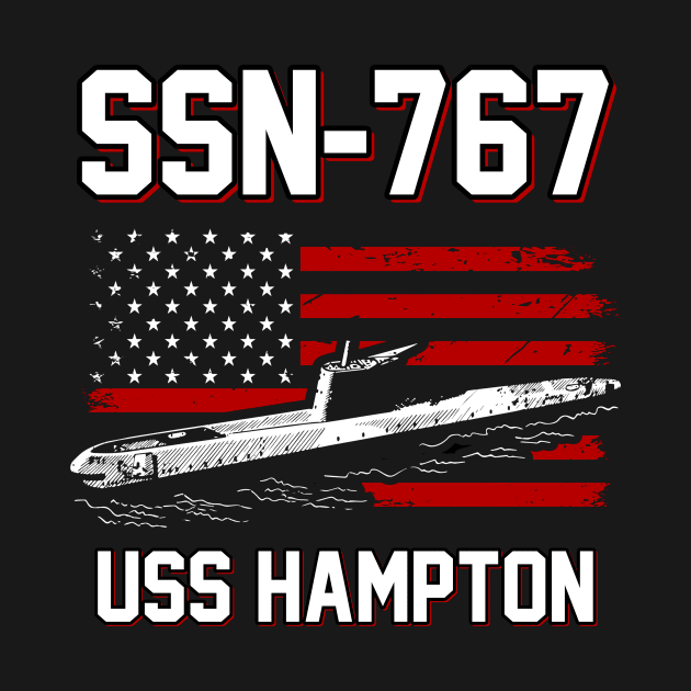 SSN-767 USS Hampton T-Shirt by Zone32