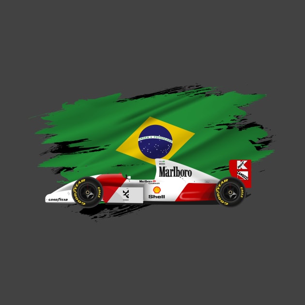 Ayrton Senna's McLaren Honda MP4/8 Illustration by Burro Wheel