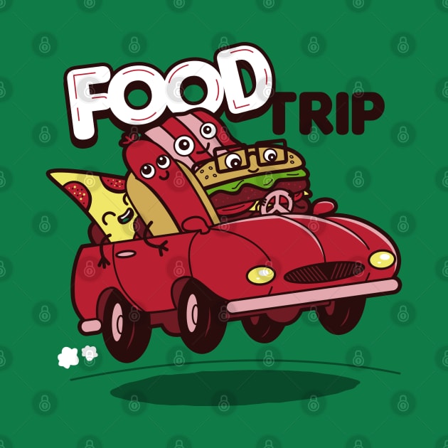 Funny Cute Original Kawaii Junk Food Road Trip Cute Meme For Foodies by BoggsNicolas