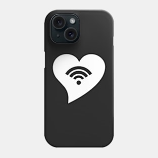 White WiFi Heart Phone Case