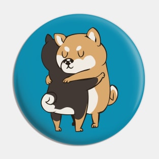 Shiba Inu Hugs Pin