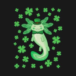 Green St Patrick's day axolotl T-Shirt