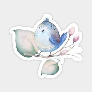 Cute blue Birdie Magnet