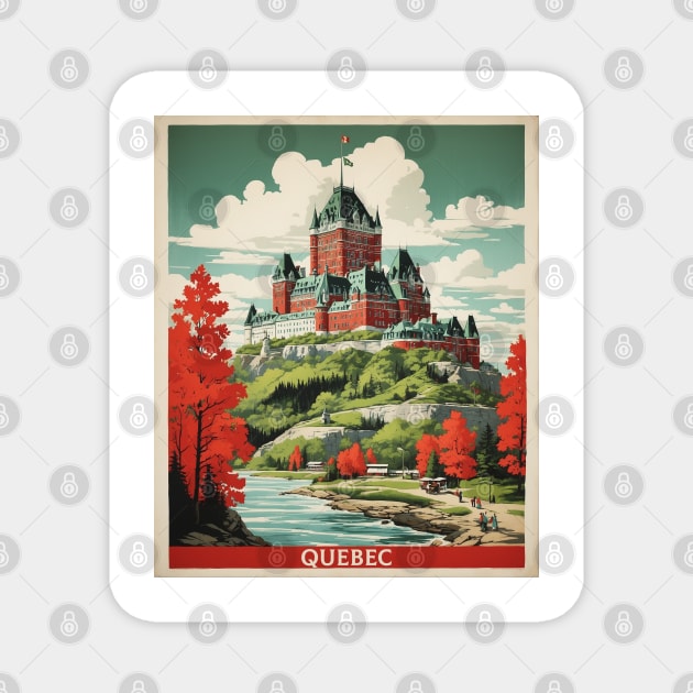 Quebec Canada Vintage Poster Tourism 2 Magnet by TravelersGems