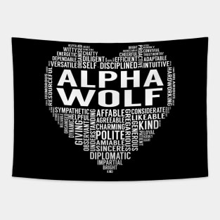 Alpha Wolf Heart Tapestry