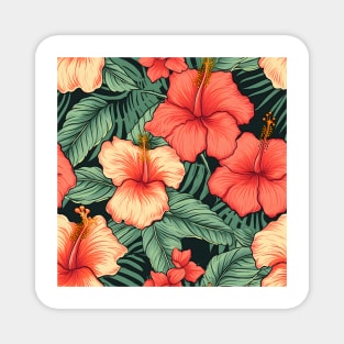 Hibiscus Flowers Pattern 4 Magnet