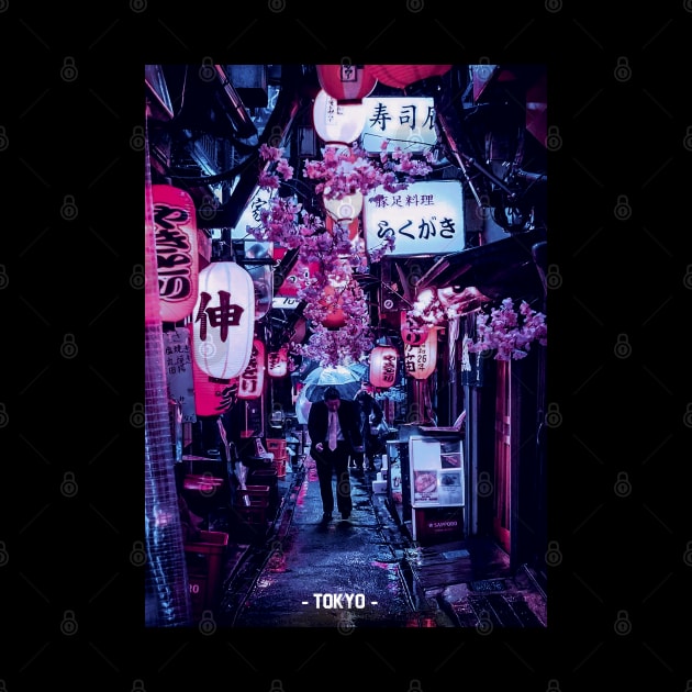 Tokyo Street Neon Synthwave by JeffDesign