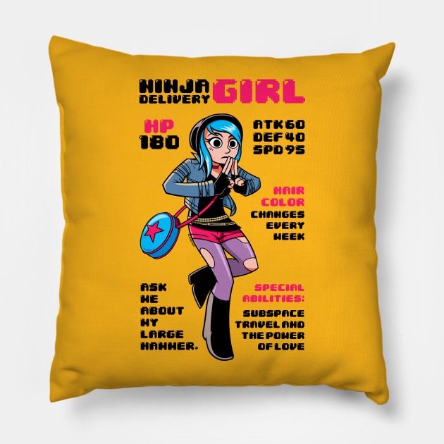 Ninja Delivery Girl Pillow by wloem