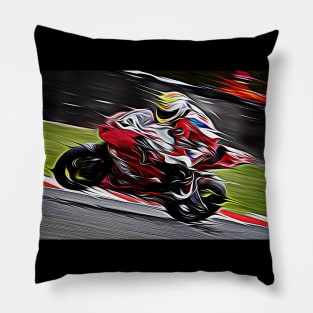 Full Speed On Two Wheels Pillow