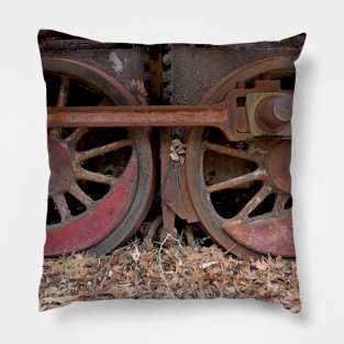 Abandoned steam loco in Greece Pillow