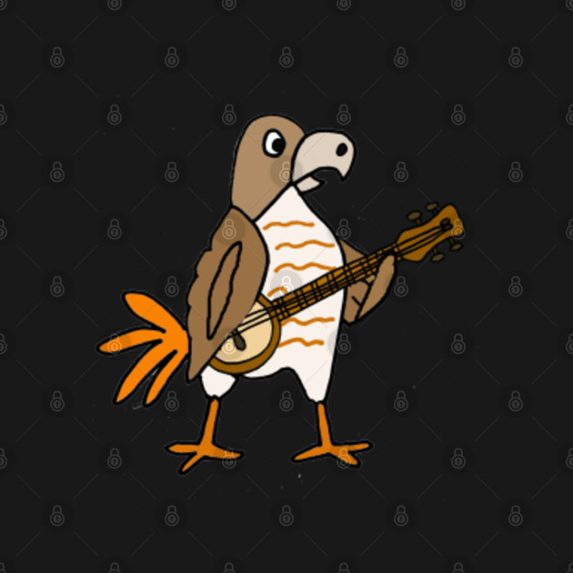 Disover Funny Hawk Playing Banjo Cartoon - Hawk - T-Shirt