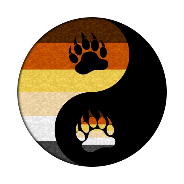 Gay Bear Pride Yin and Yang Symbol in Pride Flag Colors by LiveLoudGraphics