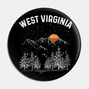 Vintage Retro West Virginia State Pin