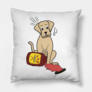 Funny big Dog spilled BBQ sauce Pillow