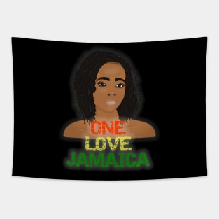 One Love Jamaica Black Woman Sisterlocks Tapestry