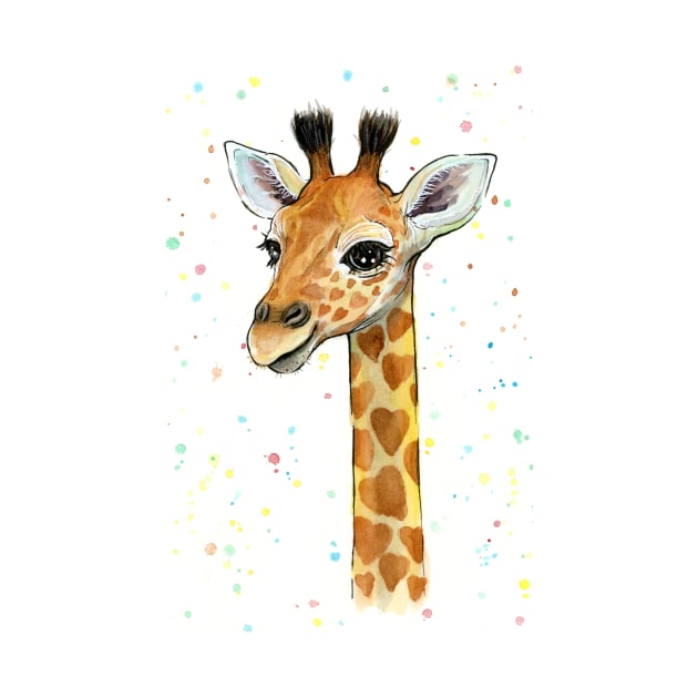 Giraffe Baby with Hearts by Olechka