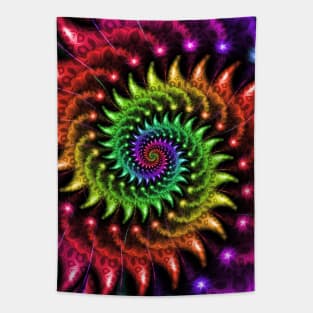 Spinning Rainbow Spiral Tapestry