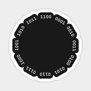 Binary clock, white lettering Magnet