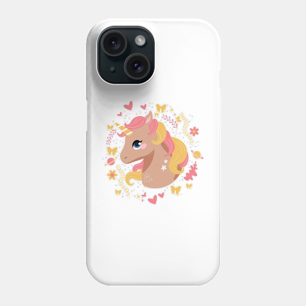 Cute Unicorn Kawaii Phone Case by IstoriaDesign