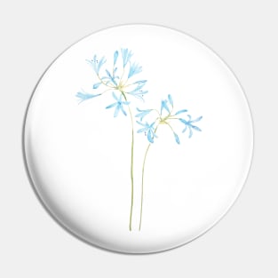 blue African lily watercolor Pin