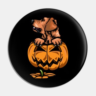 Halloween Golden Retriever Pumpkin Pin