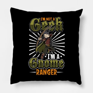 No geek - D20 Roleplaying Character - Gnome Ranger Pillow