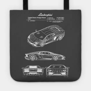 Lamborghini Aventador Patent White Tote