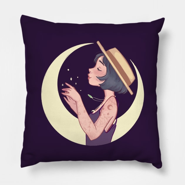 Crescent Girl Pillow by Four Seasons Fox