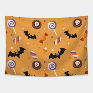 Bats Candy Lolly Pop Halloween Fun Cute Spooky Tapestry